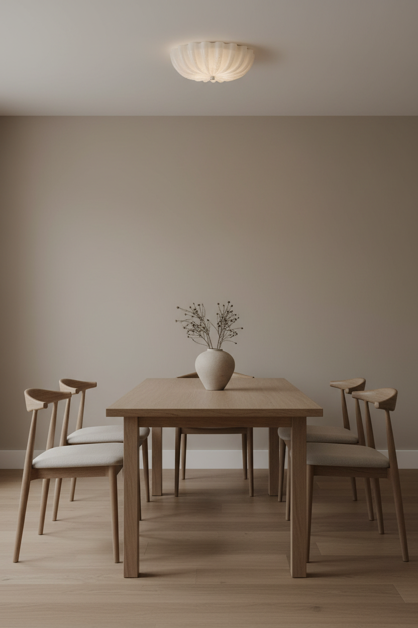 Wyna Blown Glass Ceiling Light installed in an elegant dining room