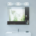 Cool white 3-light bathroom wall light above a bathroom mirror