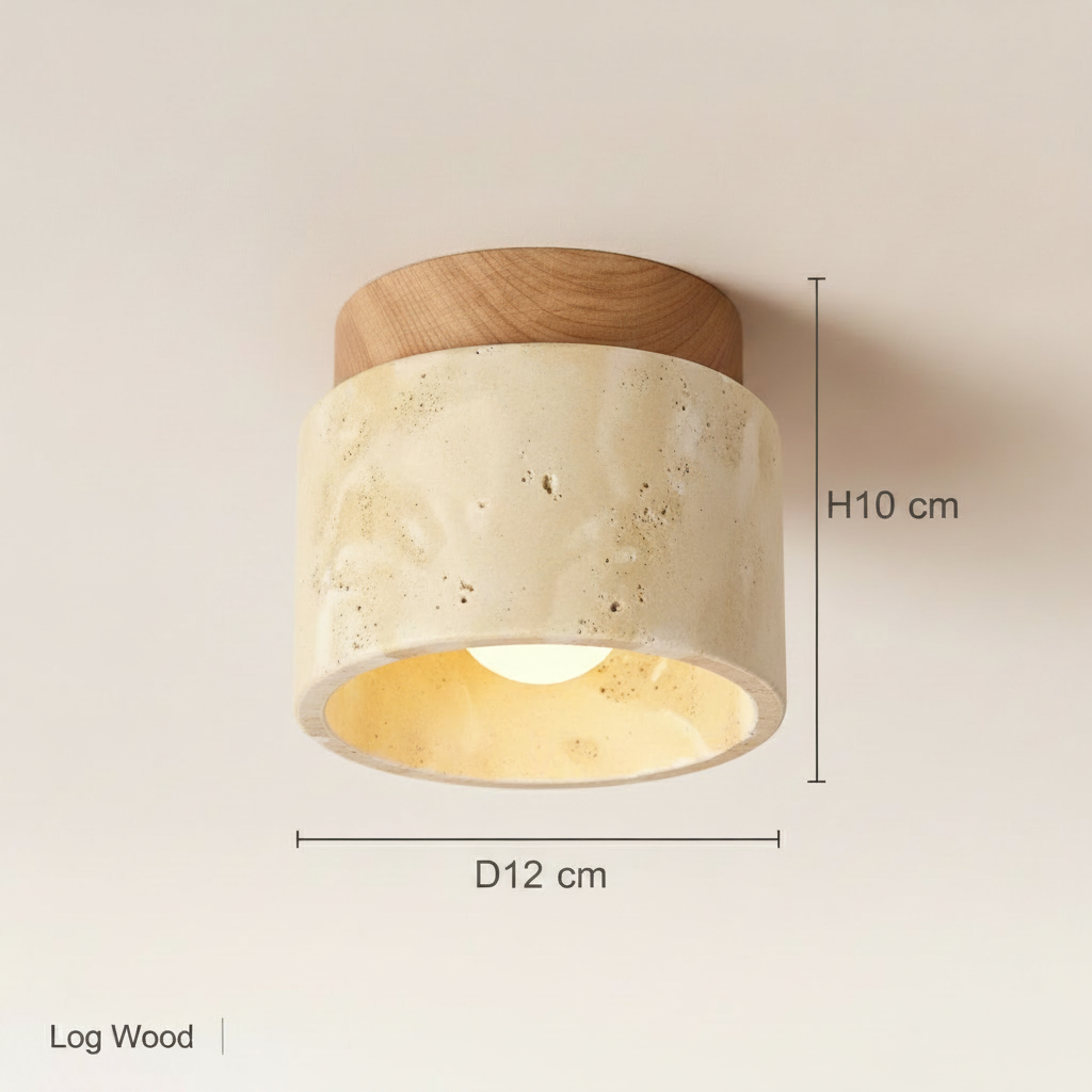 Log Wood finish dimensions - 12 cm diameter by 10 cm high