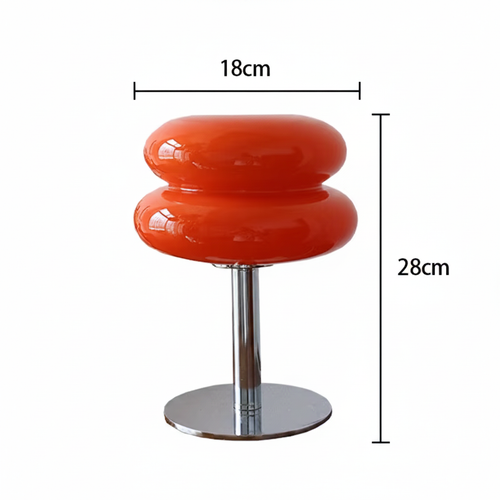 Macaron glass table lamp measurements, 28cm tall and 18cm wide