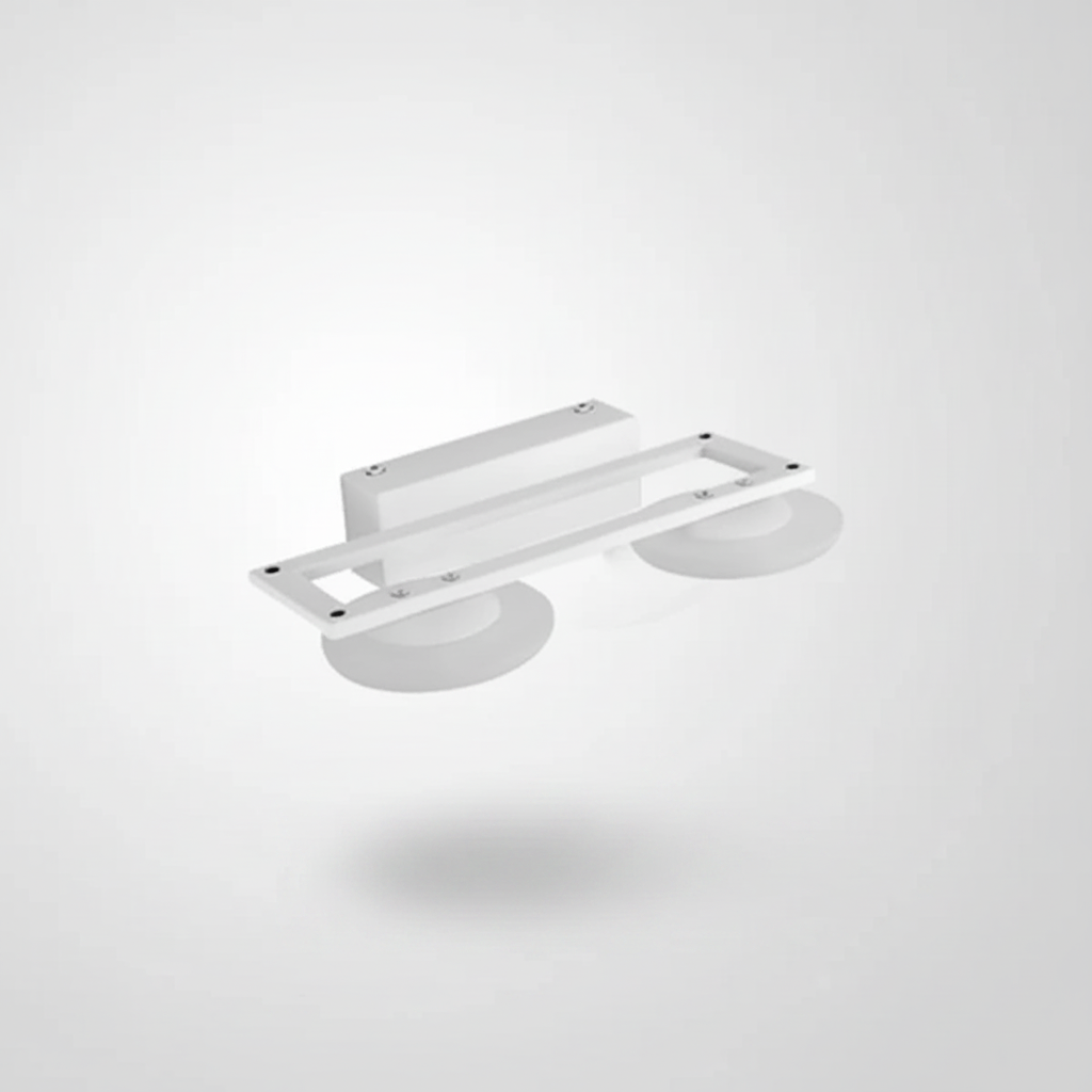 Arlo LED bathroom wall light in white, 30cm two-light version with round frosted diffusers