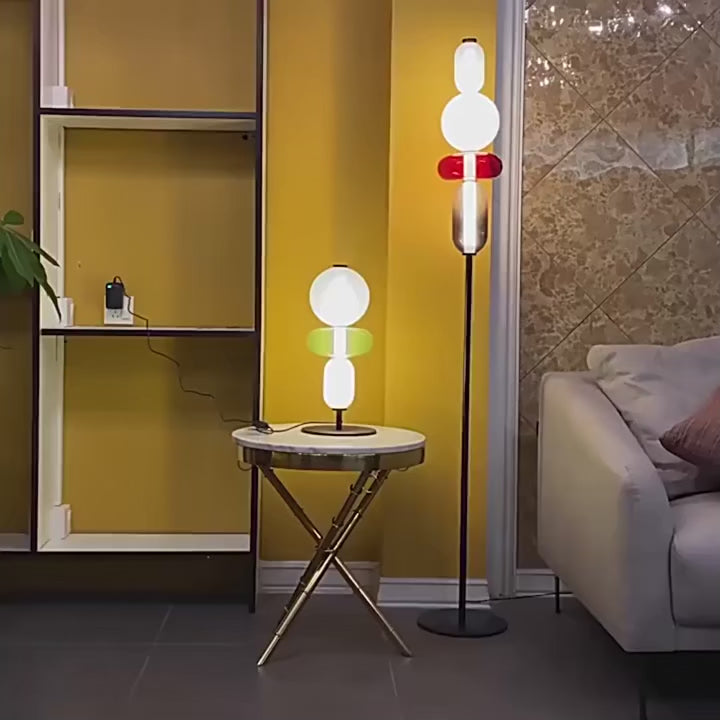 Opal stacked glass lamp video – table and floor lamps in coloured glass