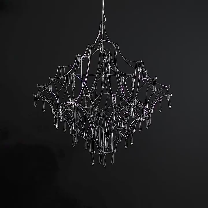 Celeste crystal cascade LED chandelier video