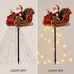Santa sleigh garden light with lights off and on
