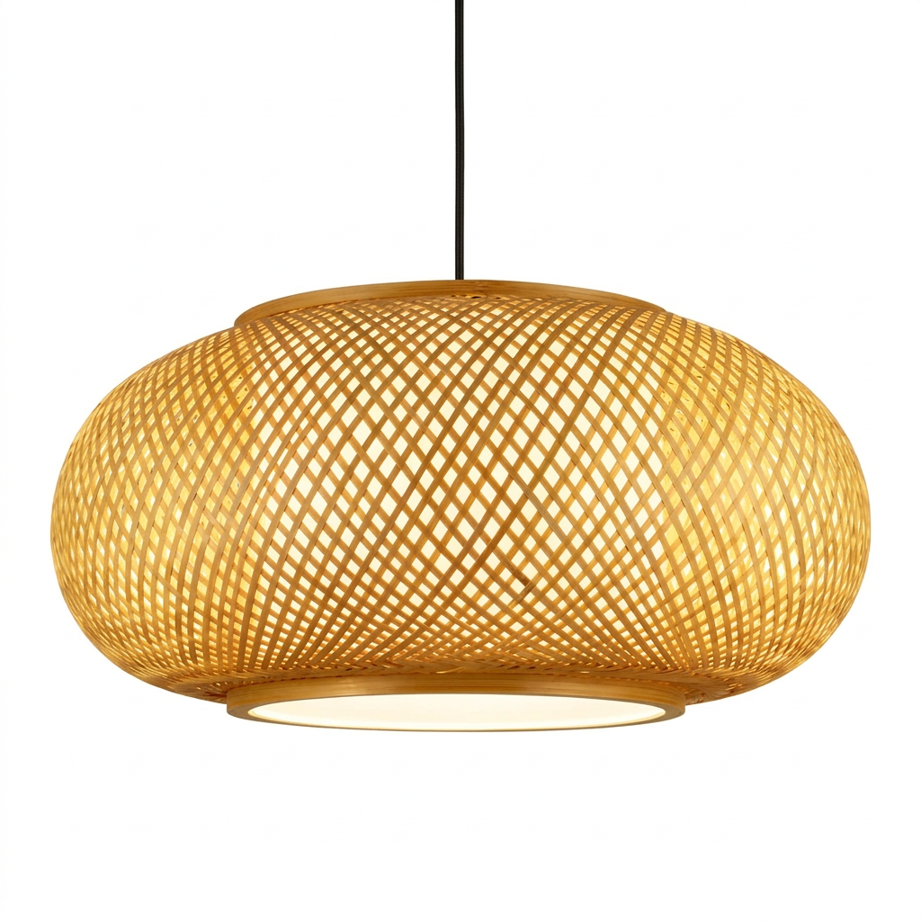 Square bamboo pendant light product image