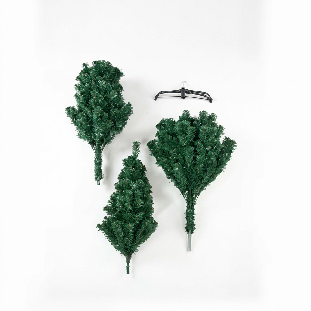 Artificial Christmas tree sections and parts for assembly