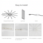 How to assemble and hang the 96 LED firework light