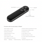 4-key RF remote control with 18 lighting modes and timer function