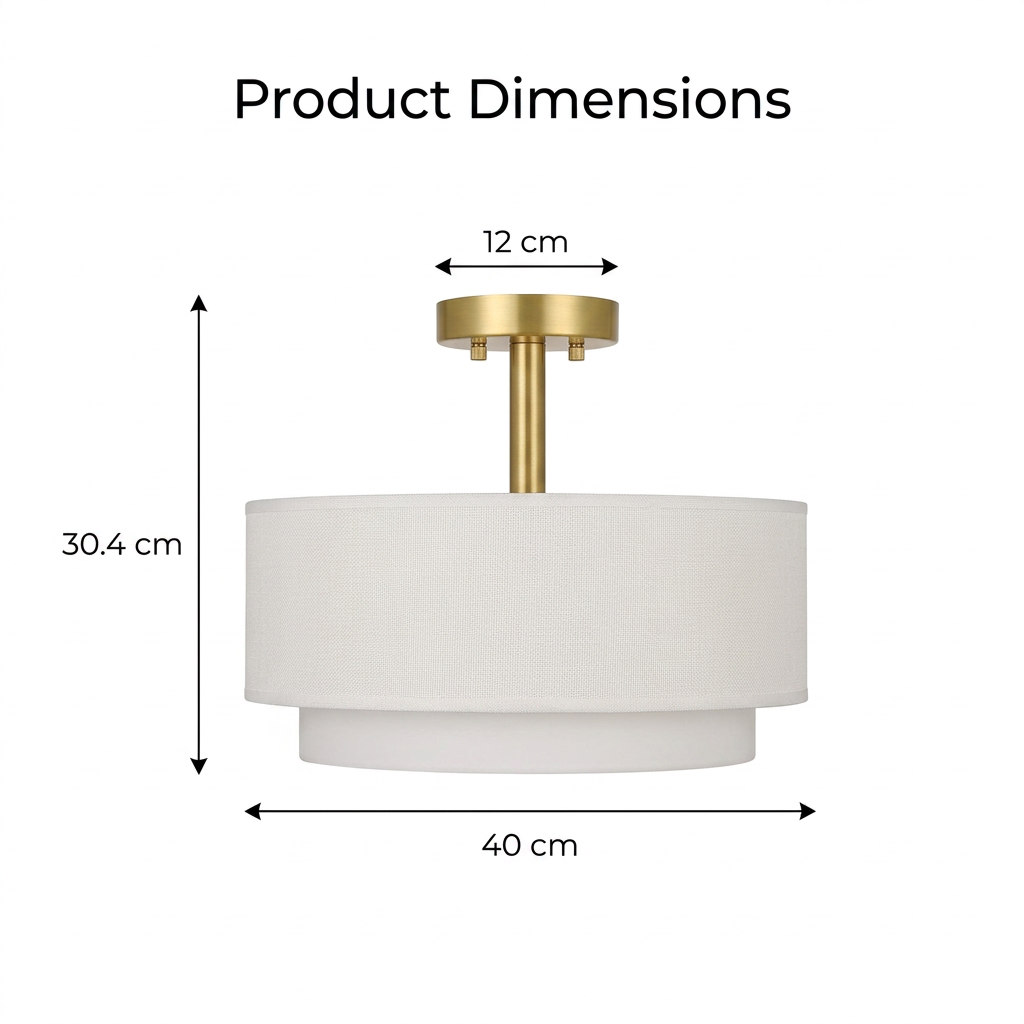 Square lamp dimension image in centimetres