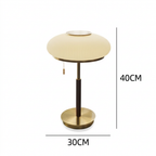 Glass table lamp dimensions – 30cm diameter, 40cm height
