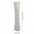 Rice paper floor lamp dimensions: 107cm tall, 25cm wide