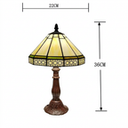 Geometric Tiffany table lamp dimensions: 22cm shade width, 36cm height