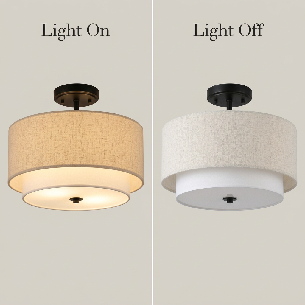 Square light-on and light-off comparison