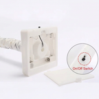 Square product detail image showing the open battery compartment and on/off switch