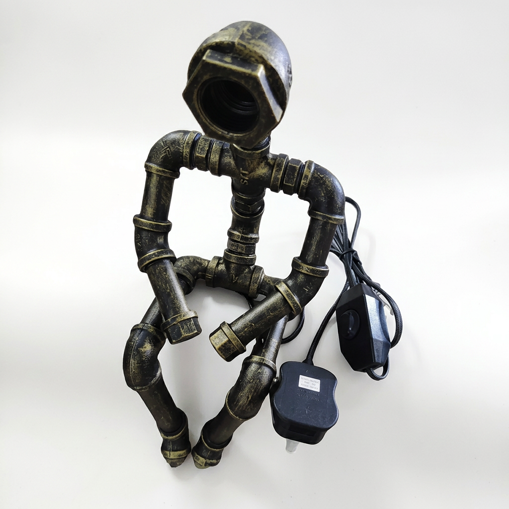 Square product image matching the reference iron pipe robot lamp