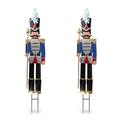 Pair of 6ft blue metal nutcracker Christmas decorations
