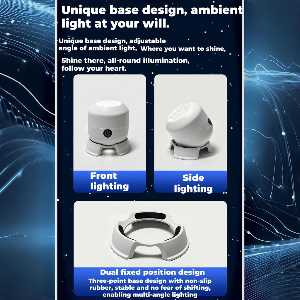 Adjustable base for front or side projection lighting