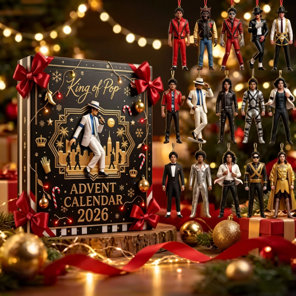 Pop legend wooden advent calendar 2026 with 24 music mini figures