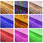 LED net mesh fairy lights shown in a range of light colours