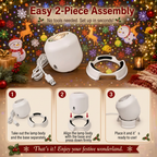 Easy 2-piece assembly of the LED projection night light and base