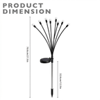 Solar firefly stake light dimensions – approx. 70 cm tall with 32 cm ground stake