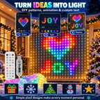 Custom light displays on 3m x 3m LED curtain lights