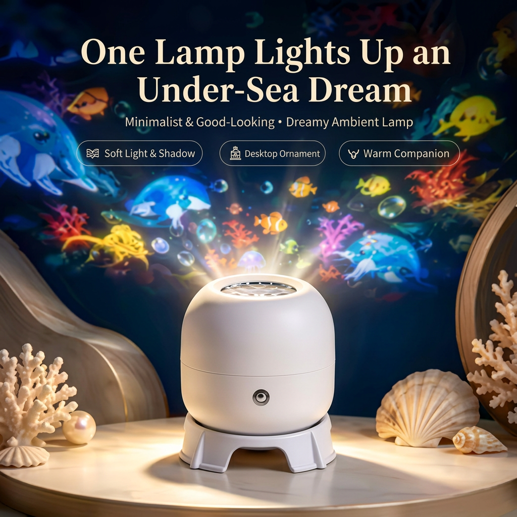 Under-sea ocean projection night light for kids' bedroom