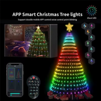 App-controlled smart RGB Christmas tree lights with colour and mode settings