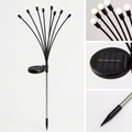 Single solar firefly stake light with solar panel and ground stake detail