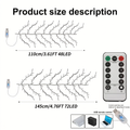 Willow vine lights size guide: 110 cm with 48 LEDs and 145 cm with 72 LEDs, USB remote