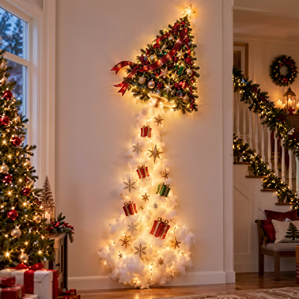 Christmas Magic Trail LED wall decoration, Style D Christmas Tree with presents