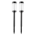 Two black solar LED lawn and pathway lights, pack of 2