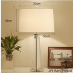 Vera crystal table lamp size guide - small, 55cm tall with a 30cm wide shade